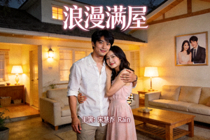 韩剧《浪漫满屋》海报，男女主角在温馨的房屋中互动