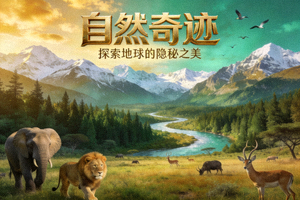 纪录片《自然奇迹》海报，展现壮丽的自然风光与野生动物