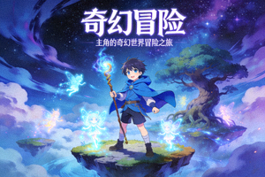 日本动漫《奇幻冒险》海报，主角在奇幻世界中展开冒险