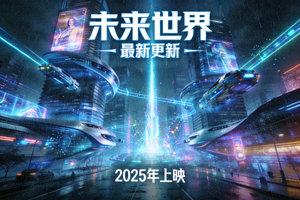 最新更新电影《未来世界》海报，展现高科技未来城市景象